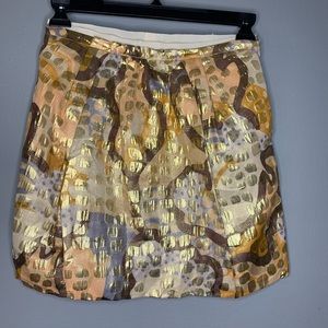 See by Chloe mini skirt gold, tan & gray Sz 6